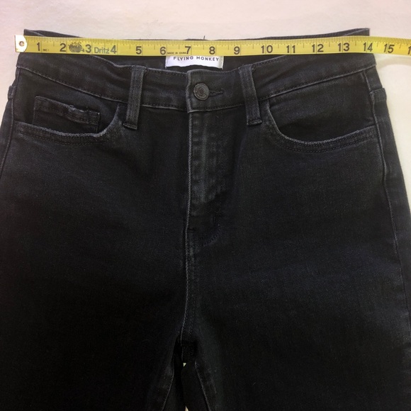 FLYING MONKEY Ankle Cropped/Capri-Length Black Jeans (29) - Picture 8 of 16